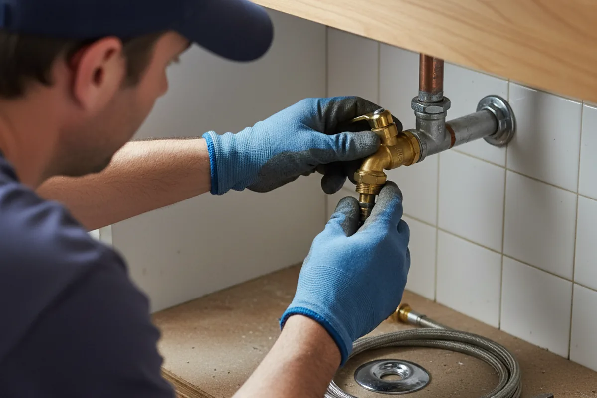 Shutoff valve and fitting work during Burst Pipe Repair in Cokato